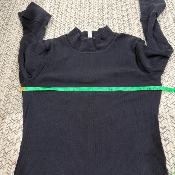 Free People Black Ribbed High Neck Long Sleeve - Picture 6 of 8